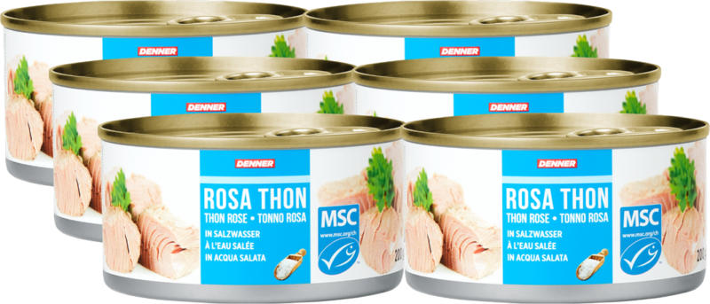 Denner Rosa Thon, in Salzwasser, 6 x 200 g
