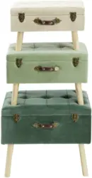 Beistelltischset mit Samtbezug, 3er Set