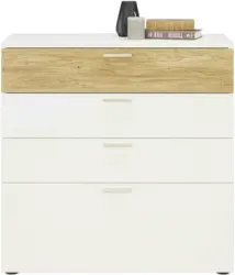Kommode in Weiß/Eichefarben