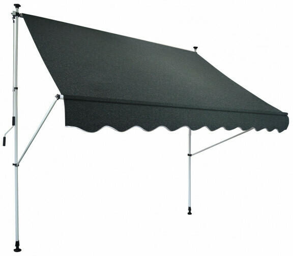 Klemm-Markise, grau uni, ca. 195 x 120 cm
