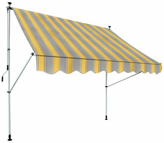 Klemm-Markise, gelb grau gestreift, ca. 195 x 120 cm