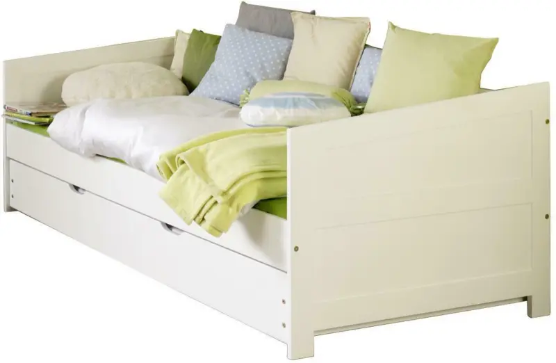 Ausziehbett 'Nina' , aus Buche, weiß
