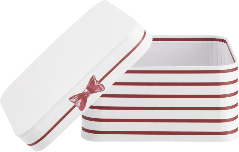 Geschenkbox Bow in Weiß/Rot aus Karton