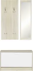Wandgarderobe 'Jana', braun/weiss