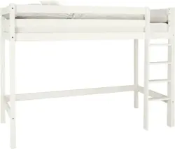 Hochbett aus Kiefer massiv in Weiß