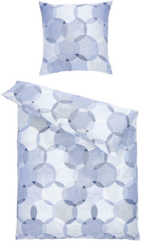 BETTWÄSCHE Satin Blau, Hellblau, Dunkelblau
