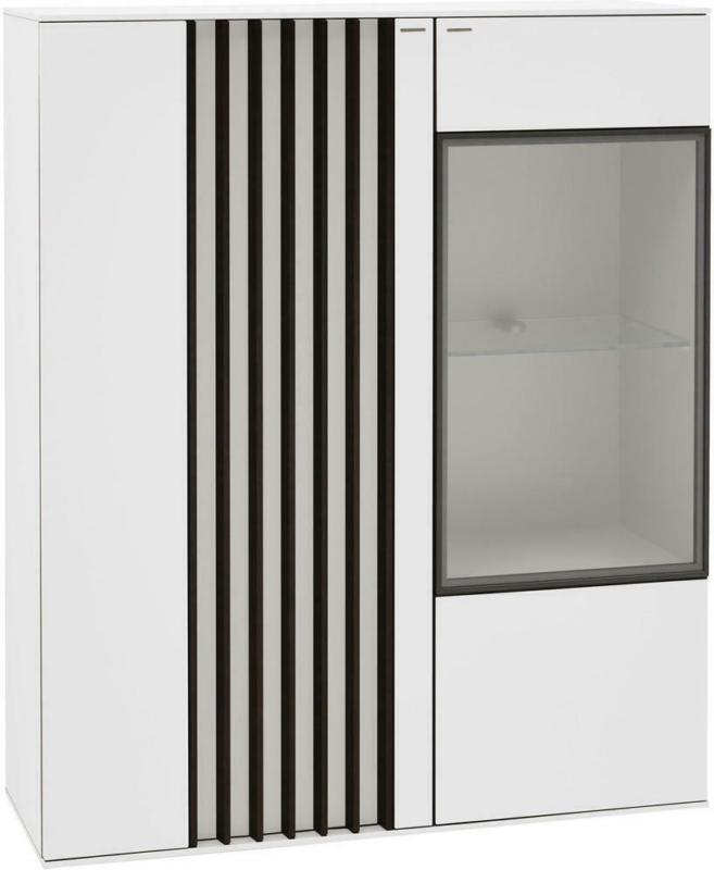HIGHBOARD Eiche furniert Weiß, Mooreichefarben