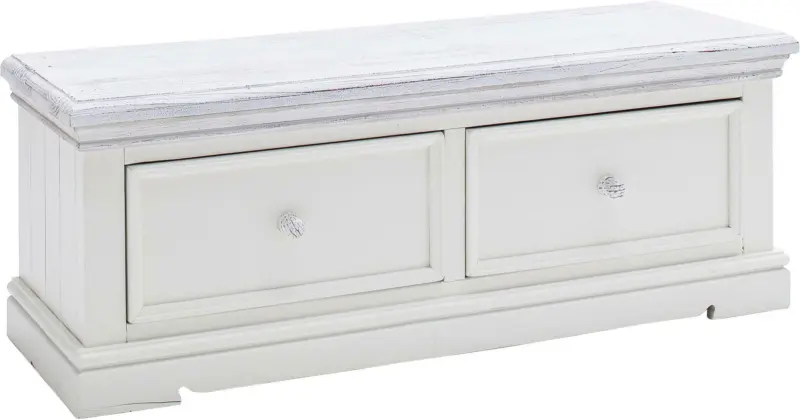 Garderobenbank 'Opus' , aus Kiefer, weiß