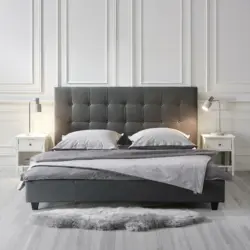 Polsterbett 'Frederico', ca.180x200cm, grau