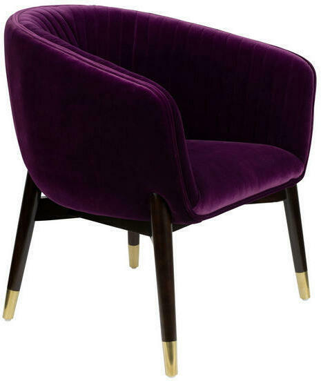 Sessel in Holz, Textil Violett