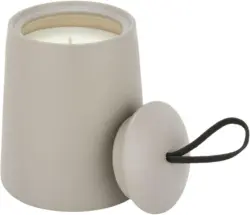 Kerze im Topf Giorgia aus Keramik in Taupe