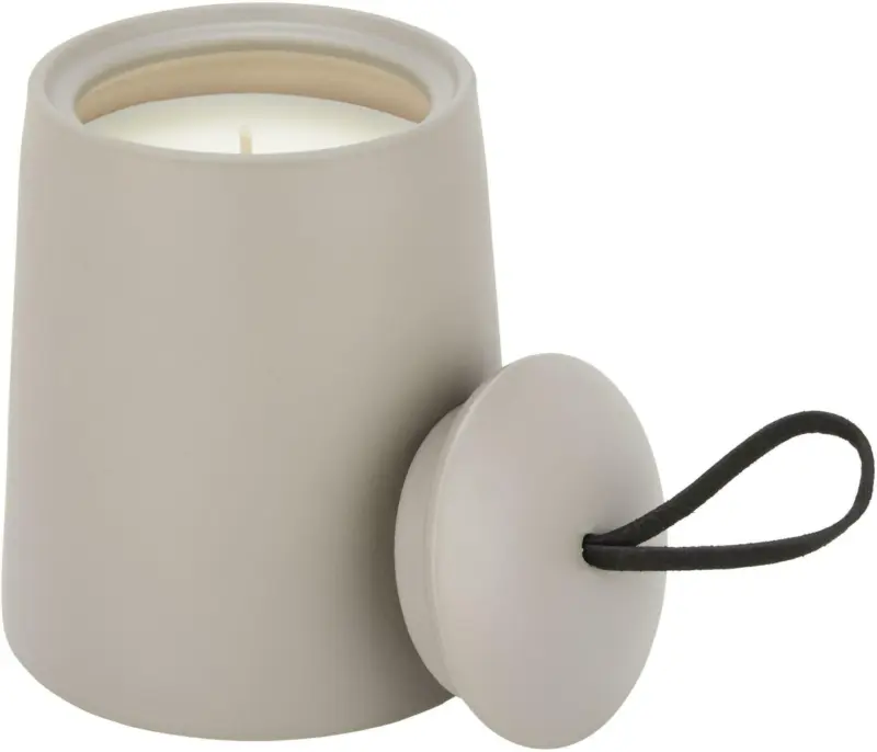 Kerze im Topf Giorgia aus Keramik in Taupe