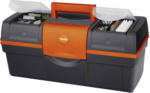 HELLWEG Baumarkt Werkzeugkoffer „Magnus Classic 22-33 Plus“, mit Sortierkästen, schwarz-orange mit Sortierkästen im Deckel