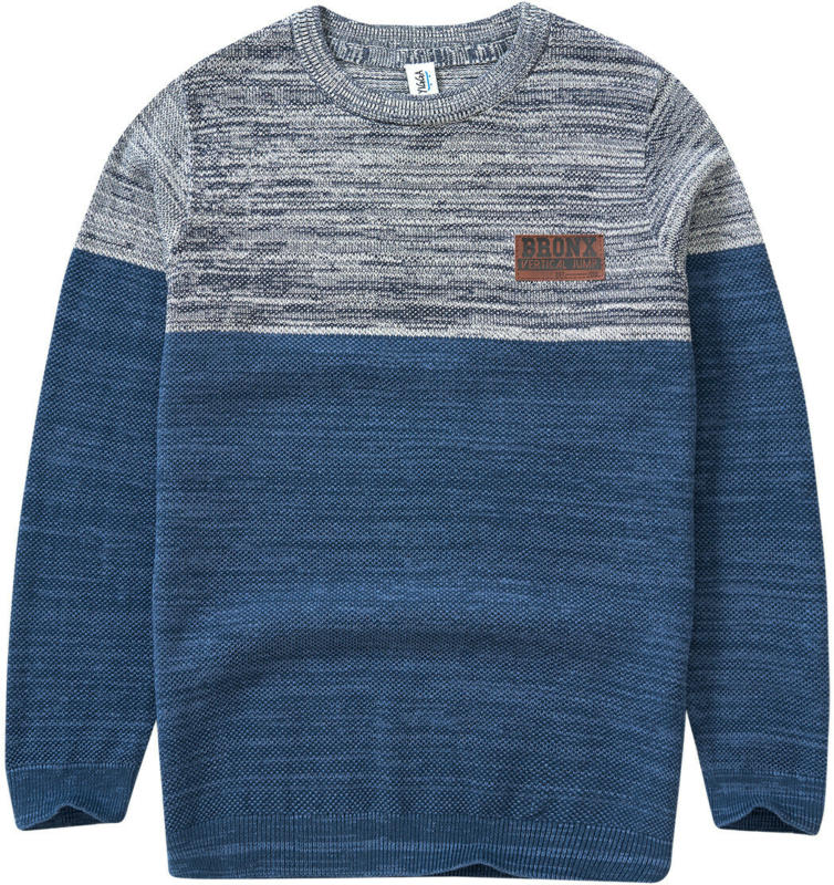 Jungen Strickpullover mit Farbteiler (Nur online)