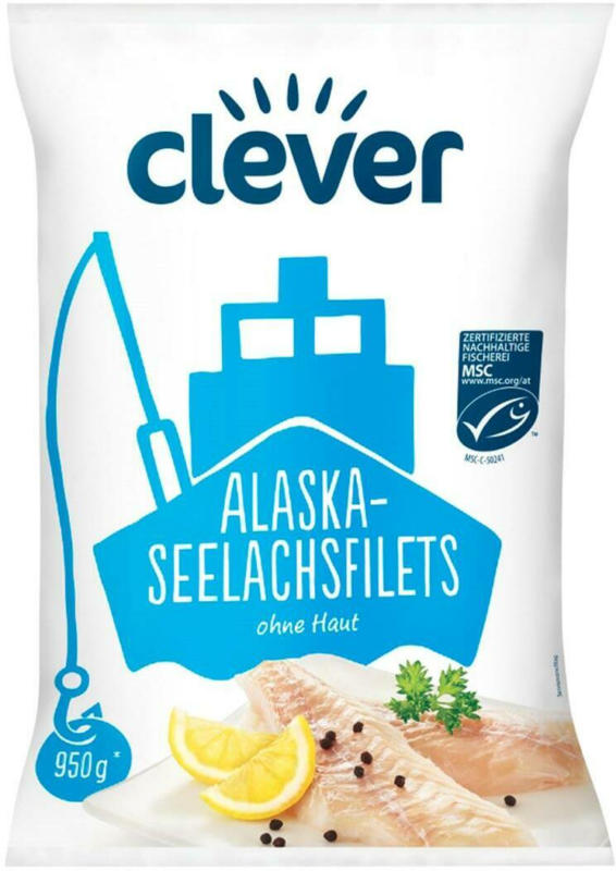 Clever Alaska-Seelachsfilets ohne Haut