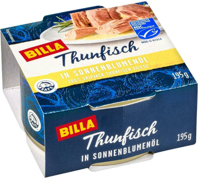 BILLA Thunfisch in Sonnenblumenöl
