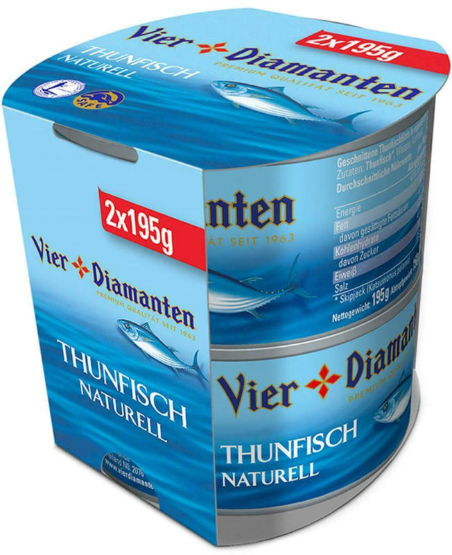 Vier Diamanten Thunfisch Naturell 2er