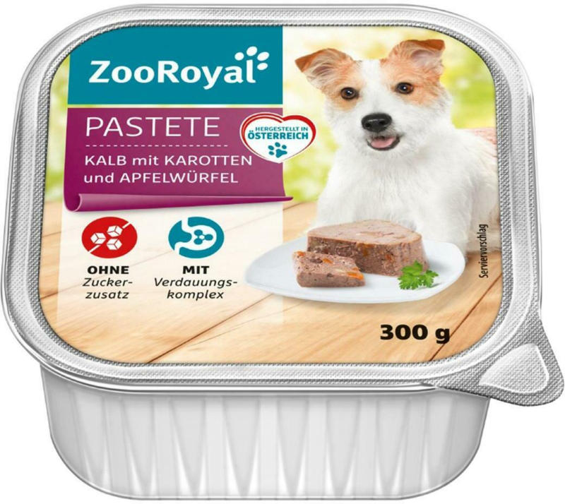 ZooRoyal Pastete Kalb mit Karotten und Apfelwürfel
