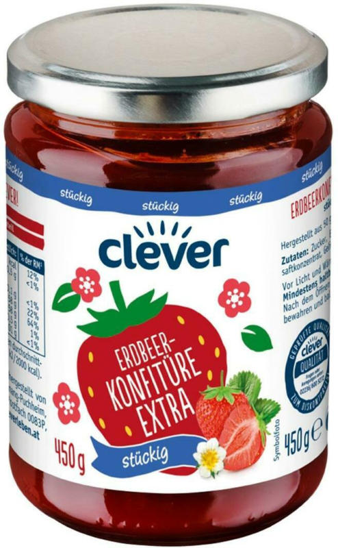 Clever Erdbeer Konfitüre Extra