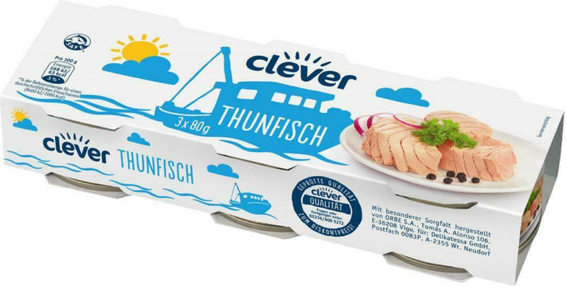 Clever Thunfisch Natur 3er