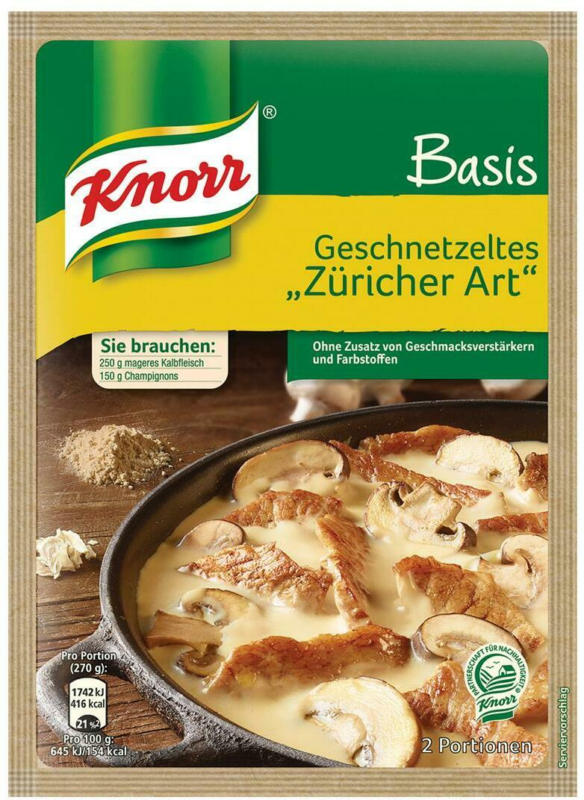 Knorr Basis für Geschnetzeltes 'Züricher Art'