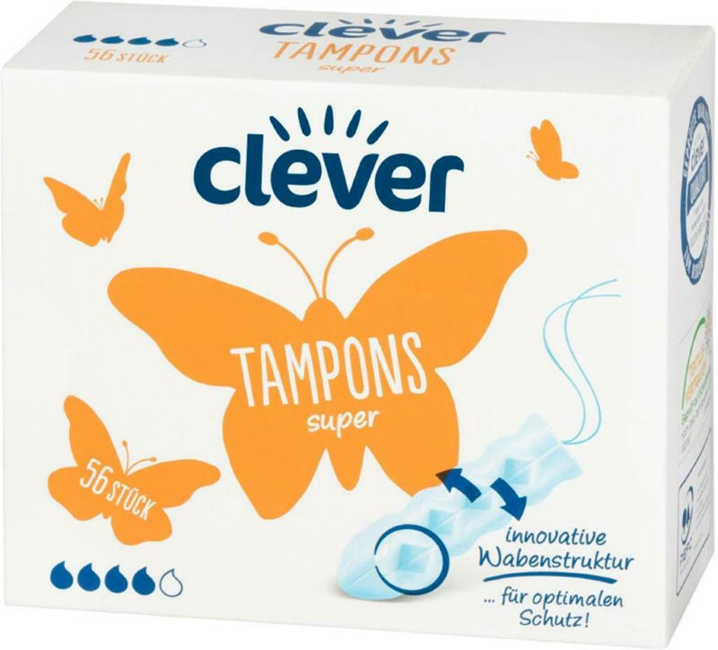 Clever Tampons Super mit Wabenstruktur