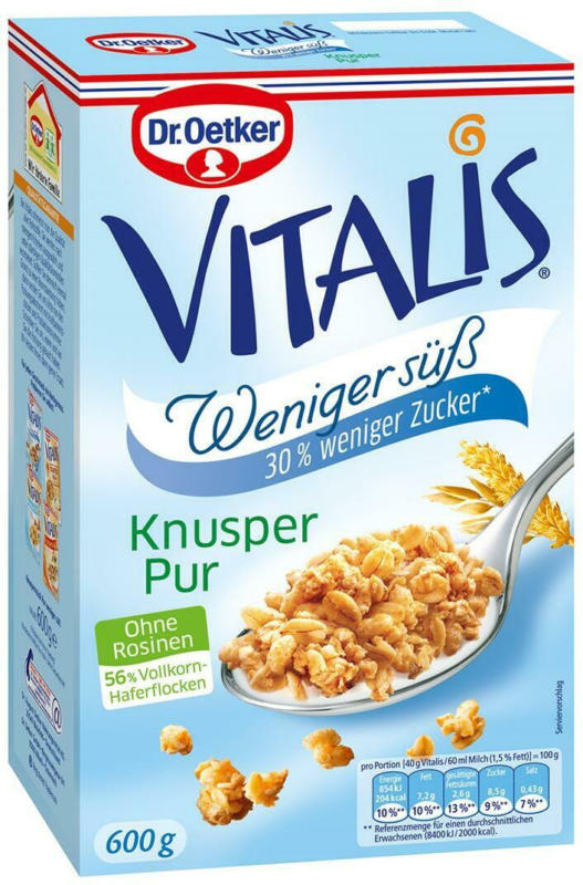 Dr. Oetker Vitalis Weniger Süß Knusper Pur Müsli
