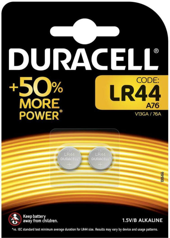 Duracell LR44 Alkaline-Knopfzellenbatterien