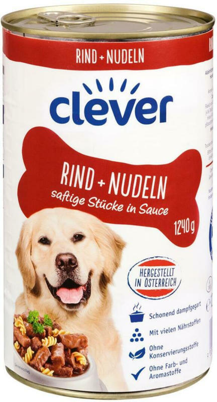 Clever Hund Rind & Nudeln in Sauce