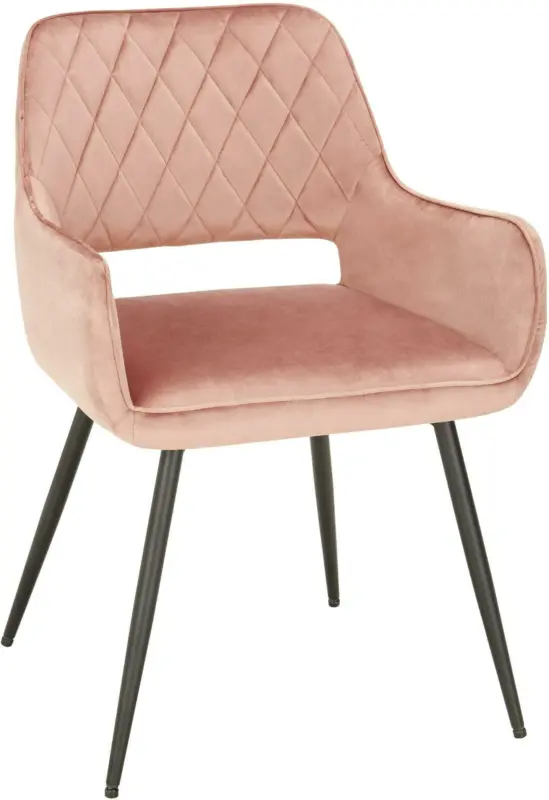 Stuhl aus Samt in Rosa