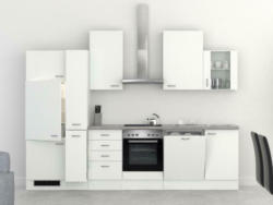 Küchenzeile Wito mit Geräten 310 cm Grau/Weiß Modern