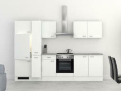 Küchenzeile Wito mit Geräten 300 cm Grau/Weiß Modern