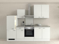Küchenzeile Wito mit Geräten 270 cm Grau/Weiß Elegant