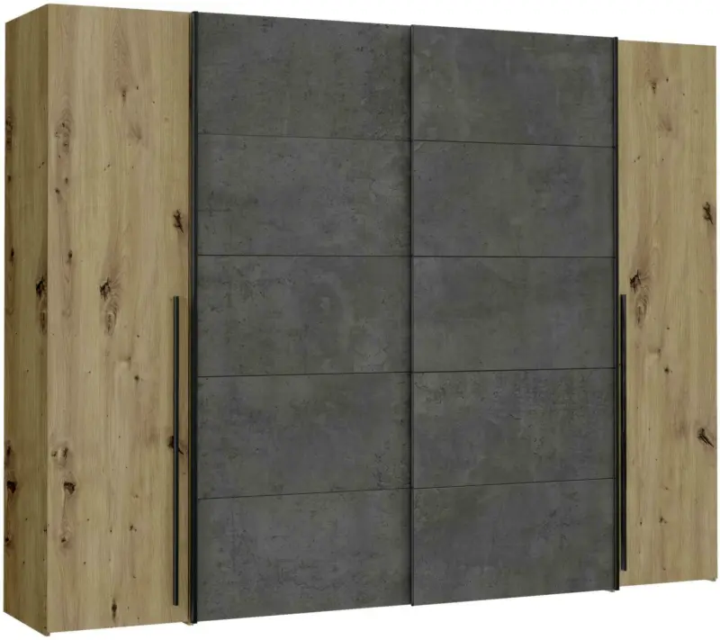 Kleiderschrank 'Narago' , Eiche, Dunkelgrau