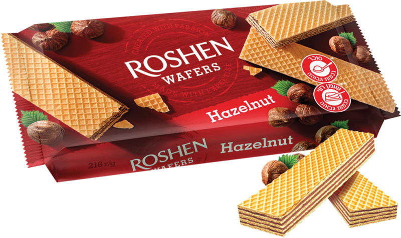 Waffelschnitte mit Haselnussfuellung (75%)