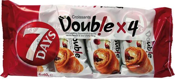 Double Croissants mit Vanillecremefüllung & Sauerkirschfruchtfüllung