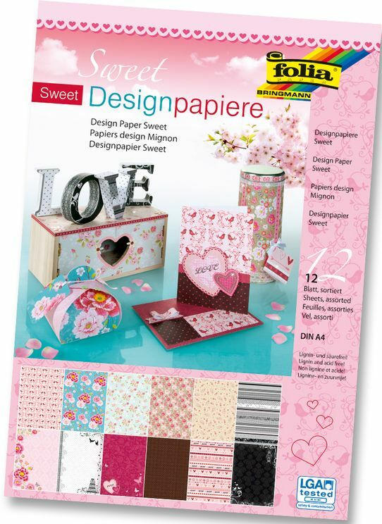 FOLIA Designpapierblock ”Sweet” A4 150g 12 Blatt