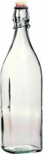 PAGRO DISKONT BORMIOLI ROCCO Glasflasche ”Swing” mit Bügelverschluss 4-Kant 1 Liter