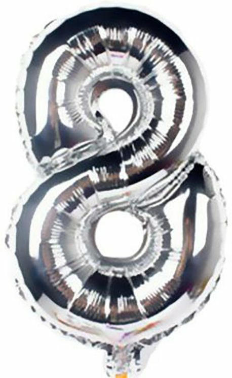 Folienballon ”8” silber