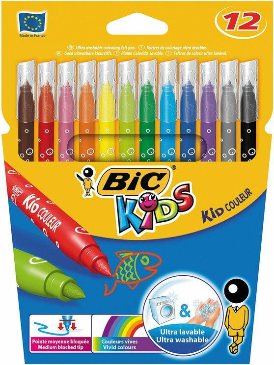 BIC Fasermaler KIDS ”Couleur” Medium 12 Stück mehrere Farben