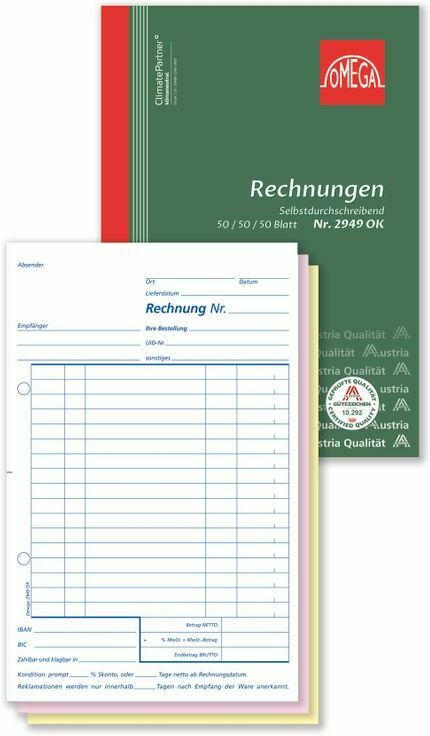 OMEGA DRUCK Rechnungsbuch A5 hoch 3 x 50 Blatt