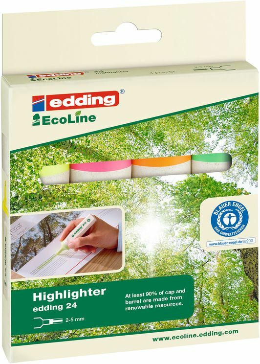 EDDING Leuchtmarker "Ecoline 24 Neon" 4 Stück mehrere Farben