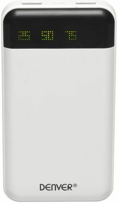 DENVER Powerbank mit LED-Display 12.000 mAh weiss