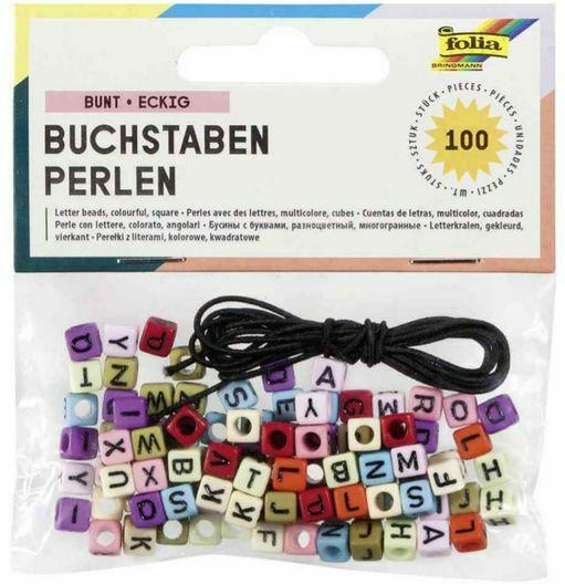 FOLIA Buchstaben-Perlen 100 Stück mehrere Farben