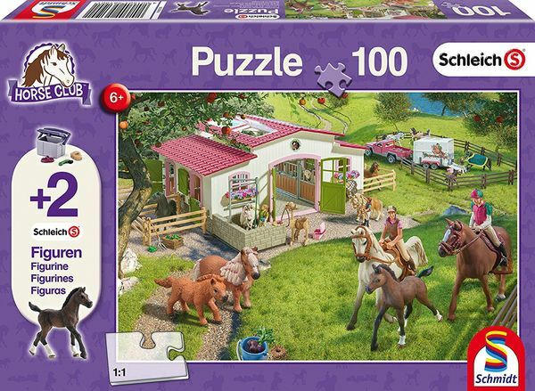 SCHMIDT Puzzle ”Pferde” mit 2 Schleich Figuren 100 Teile