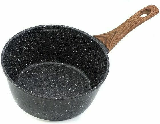 SSW Stieltopf "Crispy Natura Wood" Ø 20 cm antihaftbeschichtet schwarz