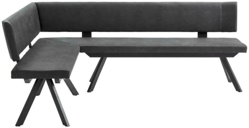 Eckbank 150/210 cm in Anthrazit, Schwarz