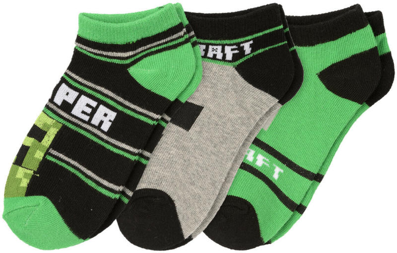 3 Paar Minecraft Sneaker-Socken im Set (Nur online)