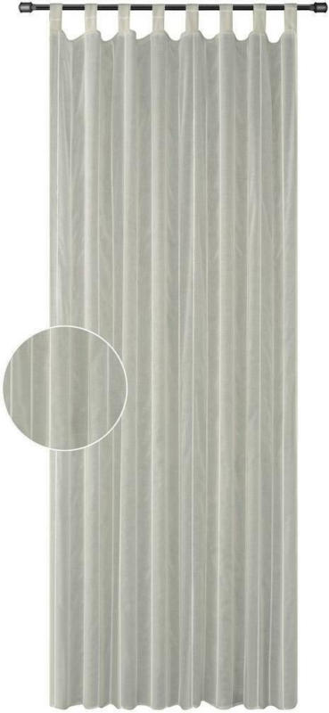 Vorhang mit Schlaufen und Band Rebecca B: 140cm, Grau/Silber
