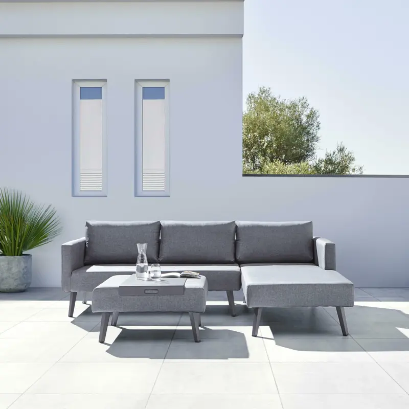 Loungegarnitur 'Alea' inkl. Kissen, grau/dunkelgrau